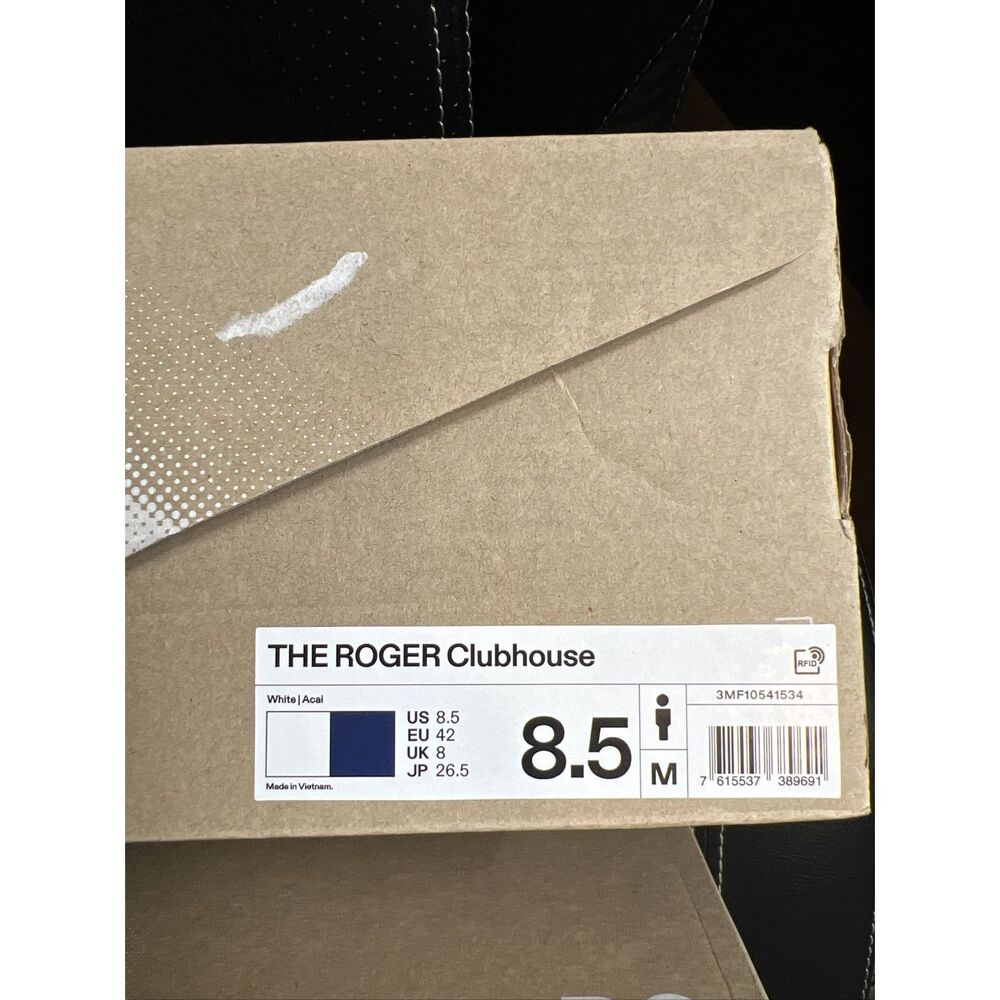 On The Roger Clubhouse Men Tennis Shoe Size 8.5 Color White & Acai New in Box * - Picture 9 of 10